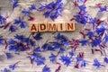 Admin on the wooden cubes Royalty Free Stock Photo