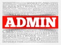 ADMIN word cloud Royalty Free Stock Photo