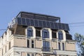 Administration building with rooftop solar panels.