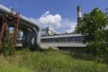 Administration building `Southern thermal power plant` with pipeline Royalty Free Stock Photo