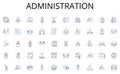 Administration line icons collection. E-commerce, Marketplace, Buyer, Seller, Payment, Conversion, Sales vector and