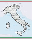 Administrative color map of Italy