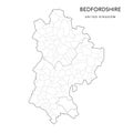 Administrative Map of Bedfordshire as of 2022 - Vector Illustration