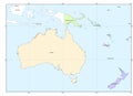 administrative map of the boundaries of the Australia continent