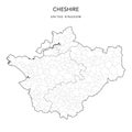Administrative Map of Cheshire as of 2022 - Vector Illustration