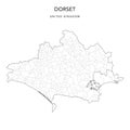 Administrative Map of Dorset as of 2022 - Vector Illustration