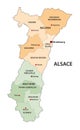 Administrative map of the french cultural region Alsace