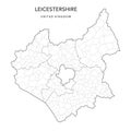 Administrative Map of Leicestershire as of 2022 - Vector Illustration