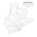 Administrative Map of the Province of Barcelona as of 2022 - Spain - Vector Map