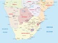 Administrative map of the states of southern Africa