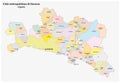 Administrative and political community map of the Metropolitan city of Genoa in the region Liguria Italy