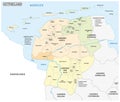 Administrative and political map of the Lower Saxony region of East Frisia, Germany