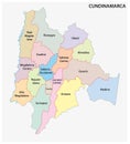 Administrative and political vector map of the Colombian Department of Cundinamarca Royalty Free Stock Photo