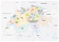 Administrative and political vector map of switzerland Royalty Free Stock Photo