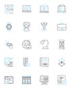 Administrative setup linear icons set. Hierarchy, Structure, Protocol, Chain, Order, System, Formation line vector and Royalty Free Stock Photo