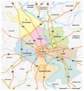 Administrative and street map of the city of Cologne, Germany