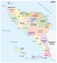 Administrative vector map of the Indonesian province of Aceh, Sumatra, Indonesia