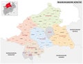 Administrative vector map of the Munster region in German language, North Rhine-Westphalia, Germany