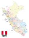 Administrative vector map of the South American state of Peru