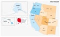 Administrative vector map of the US Census Region West