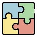 Administrative work puzzles icon color outline vector Royalty Free Stock Photo