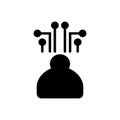 Black solid icon for Administrator, monitor and wifi Royalty Free Stock Photo