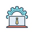 Color illustration icon for administrator, keeper of archives and skills Royalty Free Stock Photo