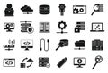 IT administrator icons set, simple style Royalty Free Stock Photo