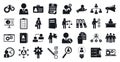 Administrator icons set, simple style