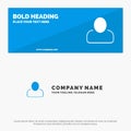 Administrator, Man, User SOlid Icon Website Banner and Business Logo Template