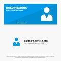 Administrator, Man, User SOlid Icon Website Banner and Business Logo Template