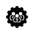 Black solid icon for Administrators, group and proffectinal