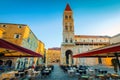 Town square with street cafe in Trogir, Dalmatia, Croatia Royalty Free Stock Photo