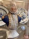 British pottery at the Fitzwilliams museum in Cambridge Lord Duncan of Camperdown bust Royalty Free Stock Photo
