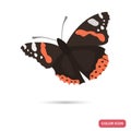 Admiral butterfly color flat icon for web and mobile design