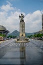 Admiral Yi Sun-sin Monument at Gwanghwamun Square in Seoul, South Korea