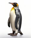 Royal Stance: The Majestic King Penguin against a Pure White Background