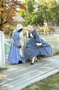 Admiring civil war era costumes Royalty Free Stock Photo