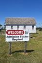 Admission sign on the Laura Ingalls Wilder De Smet South Dakota grounds
