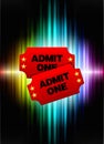 Admission Tickets on Abstract Spectrum Background Royalty Free Stock Photo