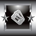 Admission tickets in silver star frame Royalty Free Stock Photo
