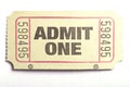 Admit one ticket Royalty Free Stock Photo