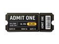 Admit one ticket isolated on white background Royalty Free Stock Photo