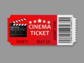 Admit one ticket. Vector illustration. Royalty Free Stock Photo