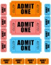 Admit one tickets 1 Royalty Free Stock Photo