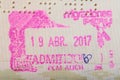 Admitted stamp for peru country