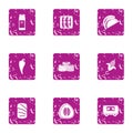 Admixture icons set, grunge style Royalty Free Stock Photo