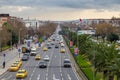 Adnan Menderes Boulevard Vatan Street in daily life traffic and landscape