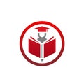 College Book and Pencil Logo