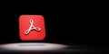 Adobe Acrobat App Icon Spotlighted on Black Background